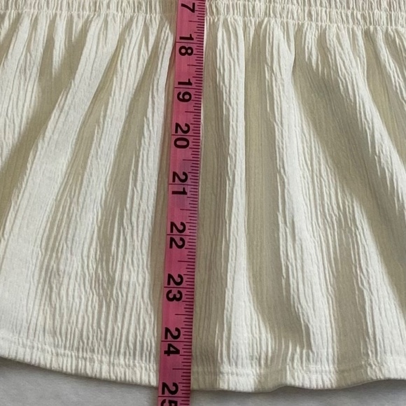 Old Navy Crinkle Smocked Waist, Short Sleeve Blouse, Sea Salt (Ivory), XXL NWT - Picture 11 of 13